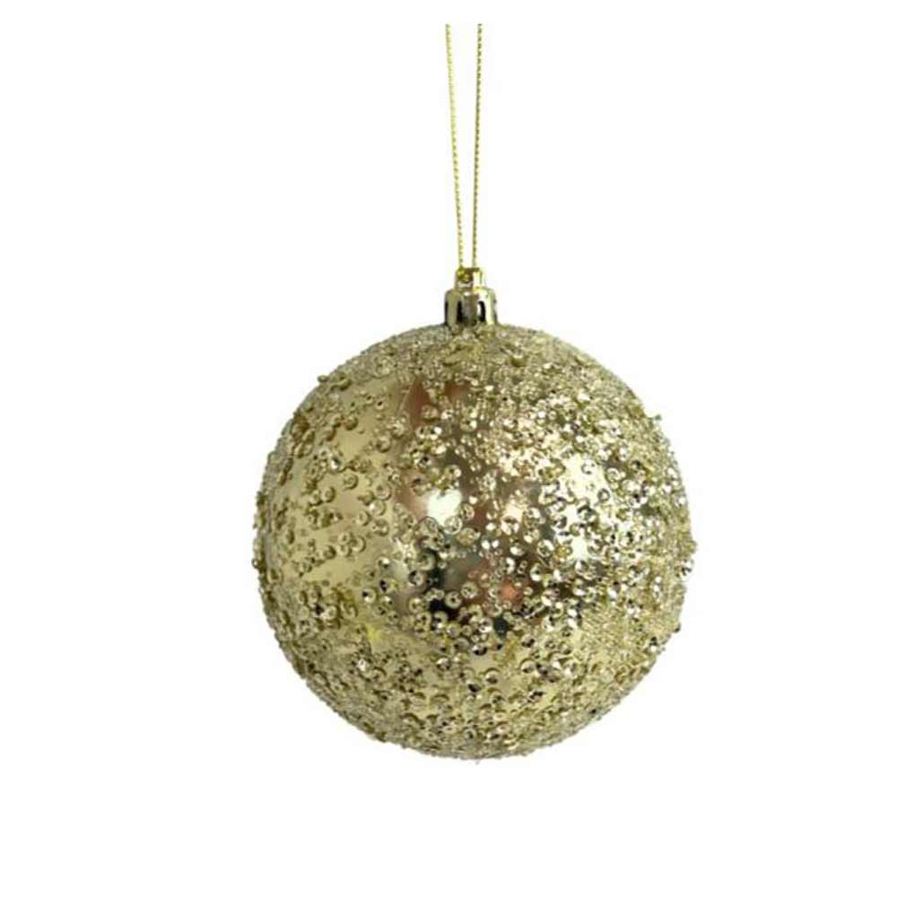 Regency, Metallic Bead Champagne Ball Ornament, 4"