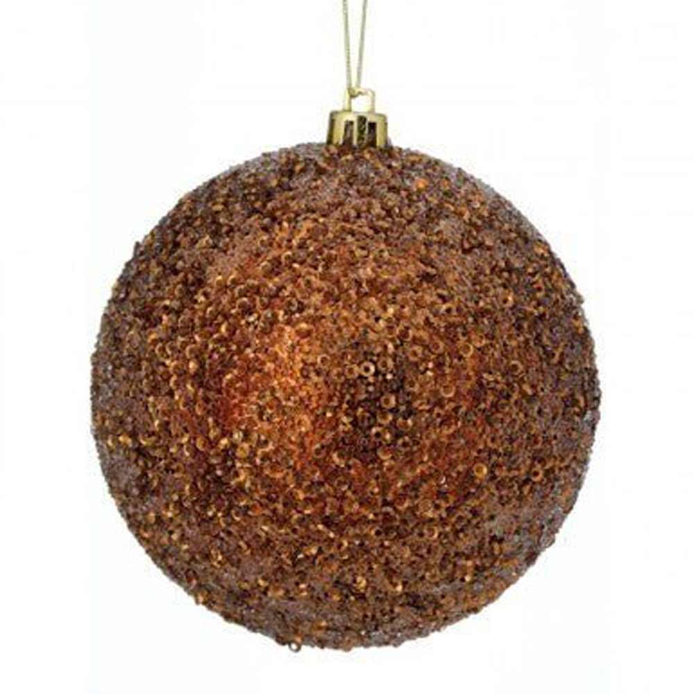 Regency, Metallic Bead Copper Ball Ornament, 4"