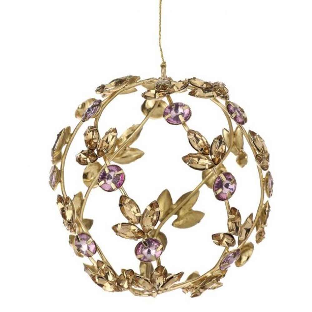 Regency, Jeweled Metal Open Ball Ornament, 4"