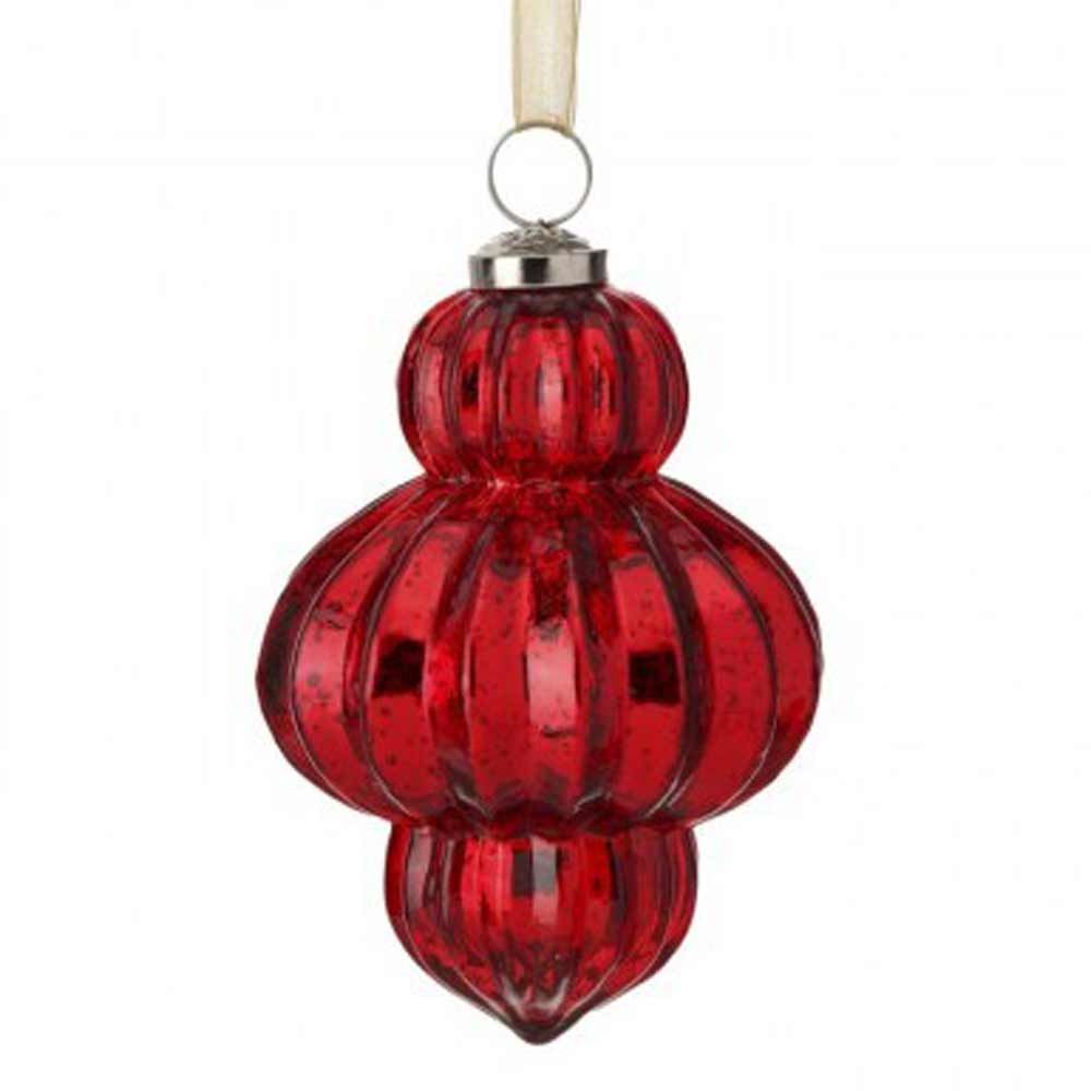 Regency, Finial Antique Red Glass Ornament, 5.5"