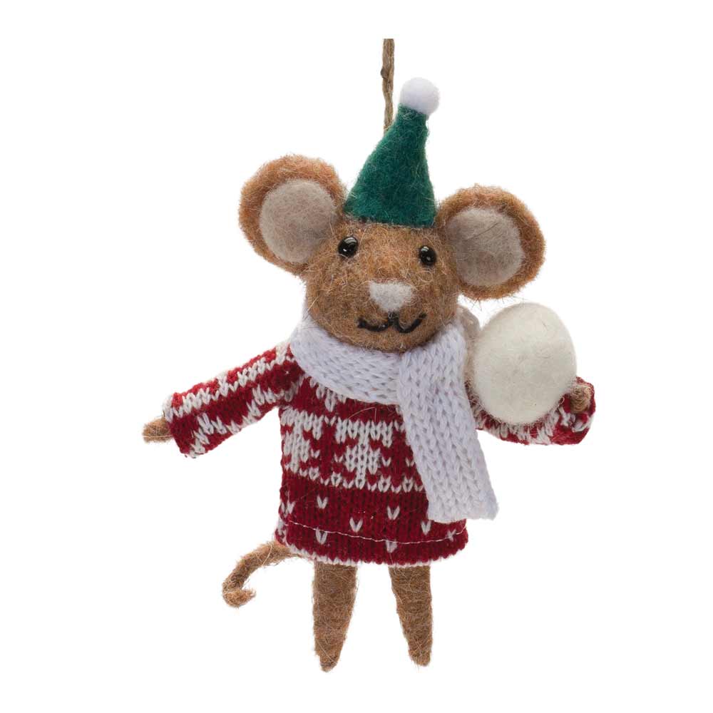 Melrose, Mouse Wool Ornament, 6"