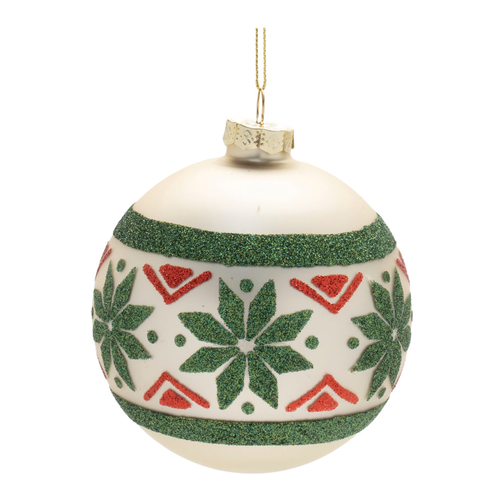Melrose, Glass Print Ball Ornament, 4"