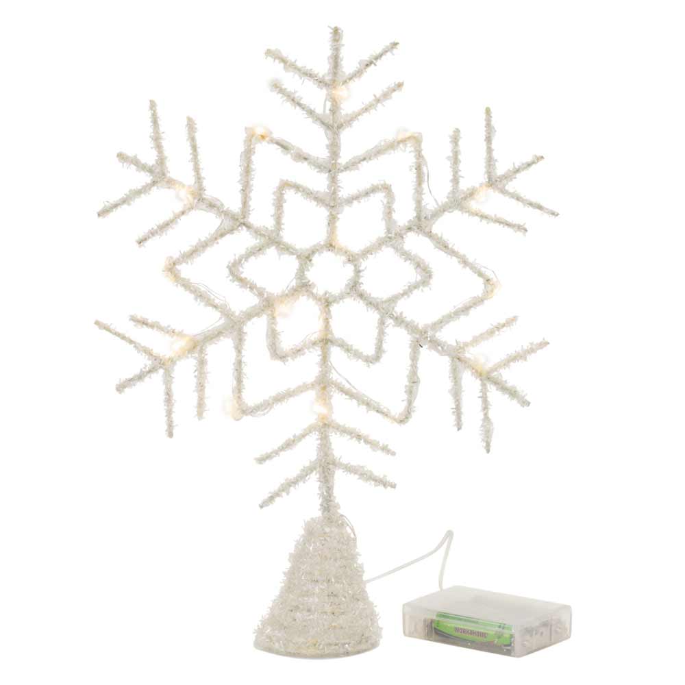 Melrose, Snowflake Gold Tree Topper W/Light
