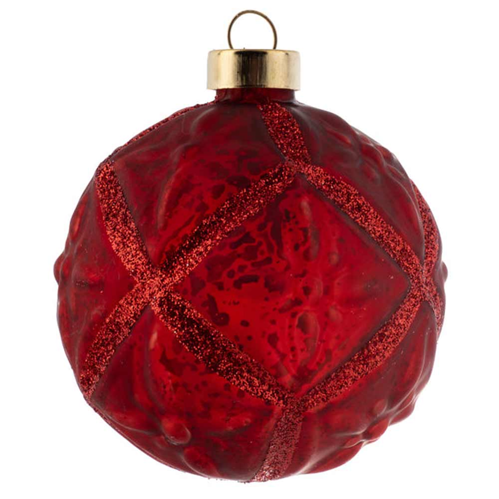 Karma, Glittery Star Mercury Glass Ball Ornament