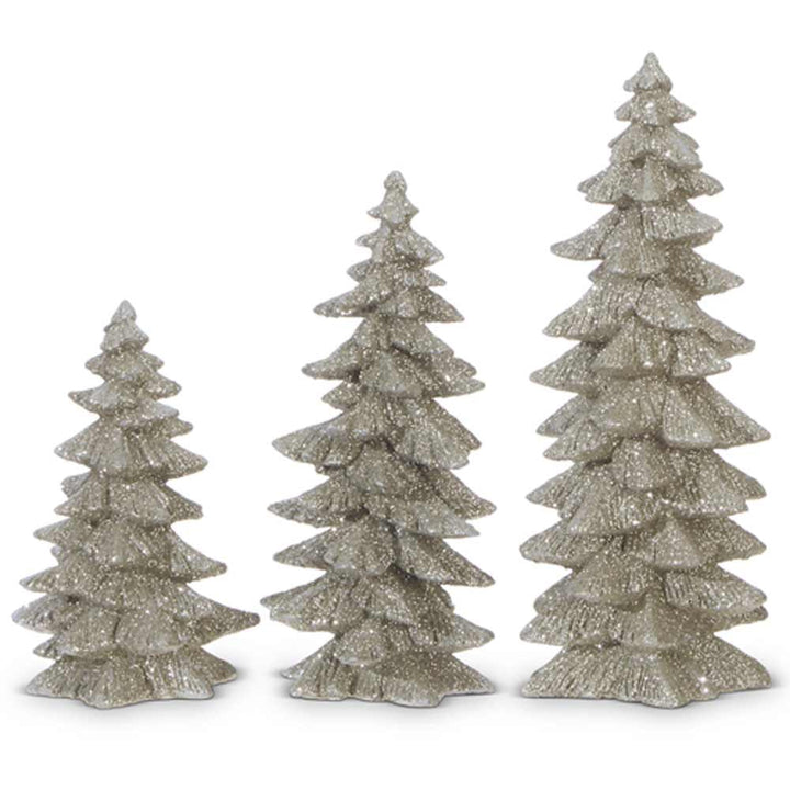 RAZ, Silver Glitter Trees, Various Sizes