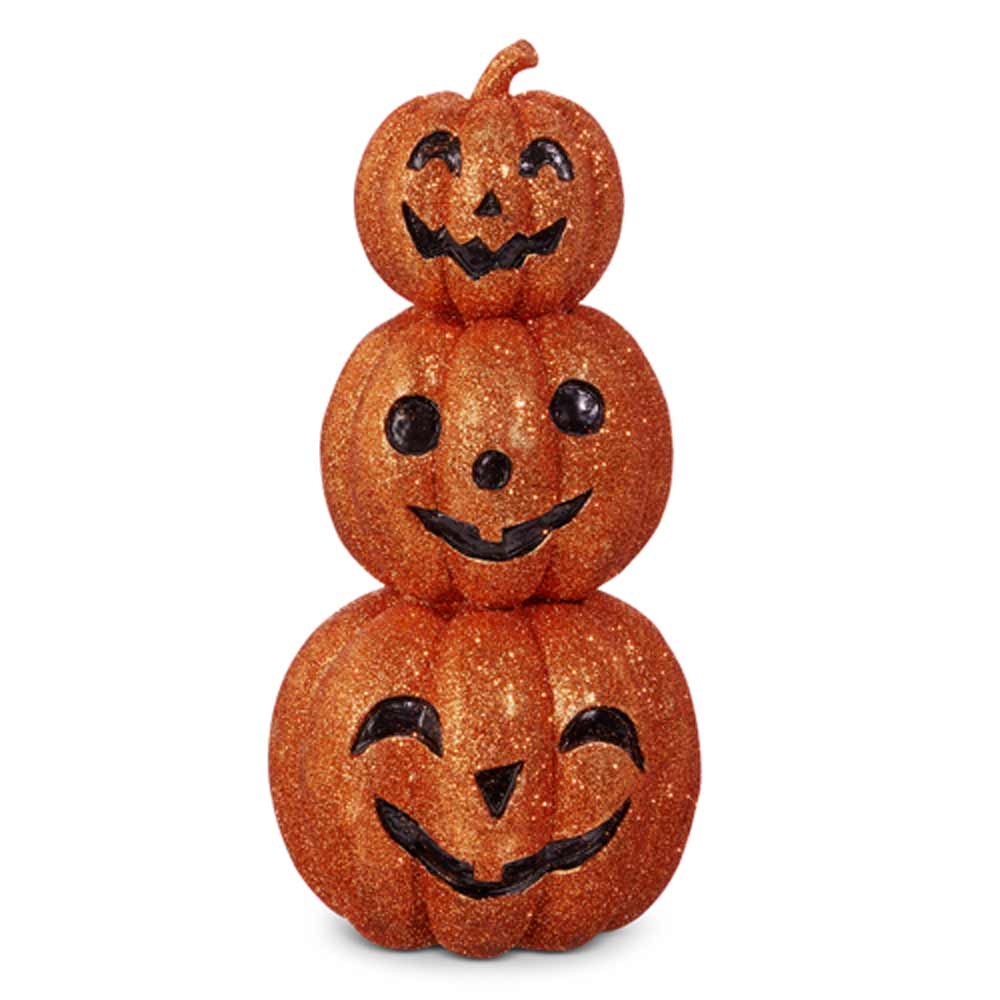RAZ, Stack of Glit Jack O Lanterns, 8"