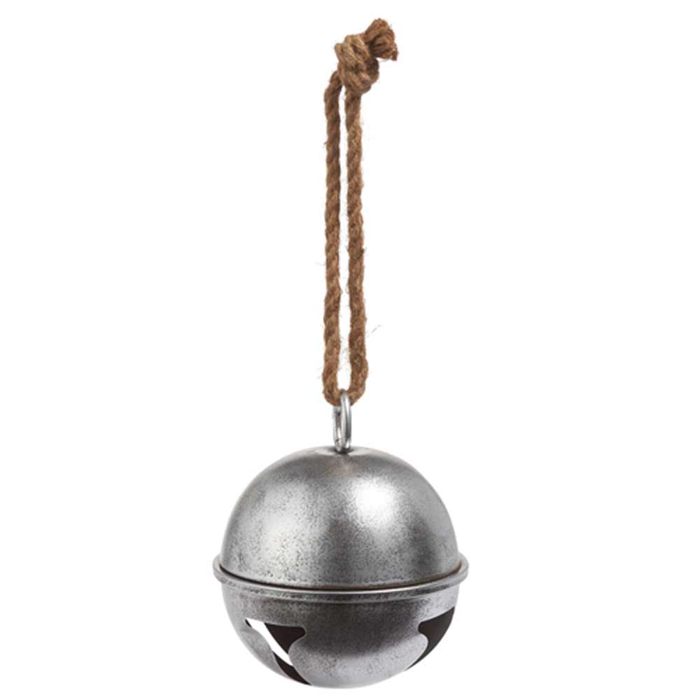 RAZ, Jingle Bell Silver Antique Ornament, 9.5"