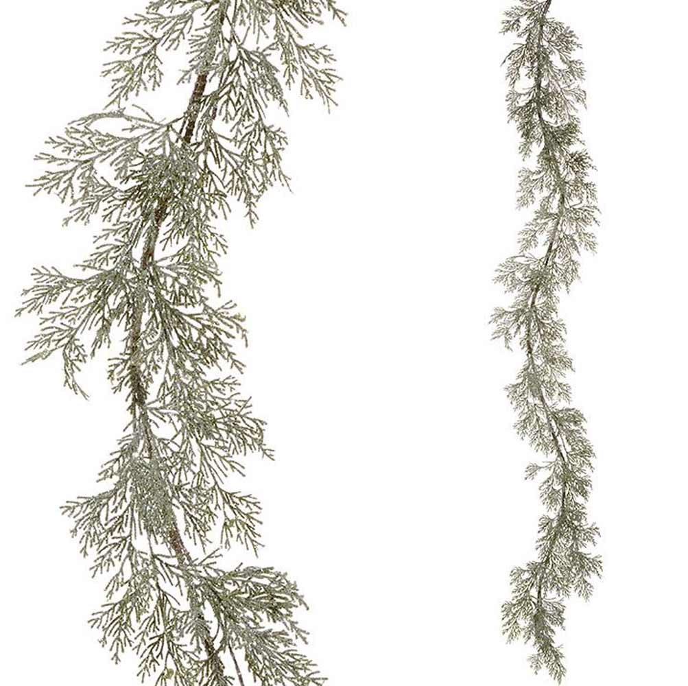 RAZ, Iced Cedar Garland, 6'