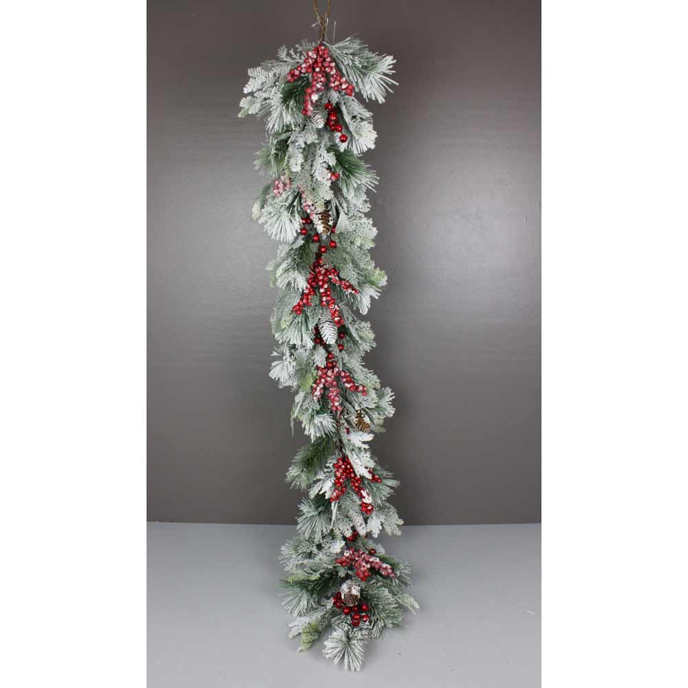 Direct Export, Snow Berry Pine Garland, 5'