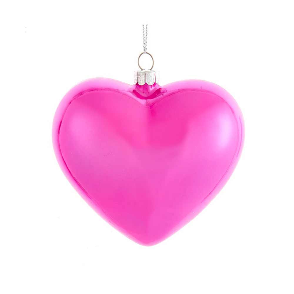 Kurt Adler, Pink Glass Heart Ornament