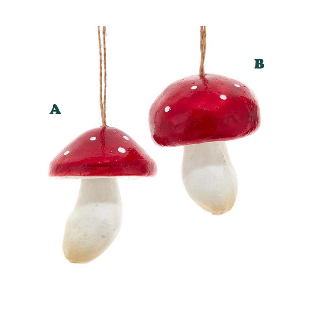 Kurt Adler, Red Mushroom Ornament, Assorted & Sold Separately