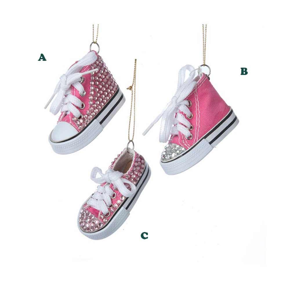 Kurt Adler, Pink Sneakers W/ Clear Stones, Assorted & Sold Separately