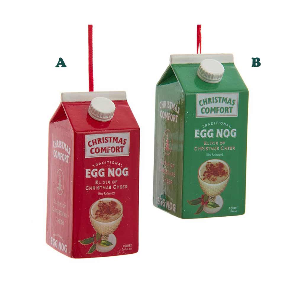 Kurt Adler, Egg Nogg Carton Ornament, Assorted & Sold Separately