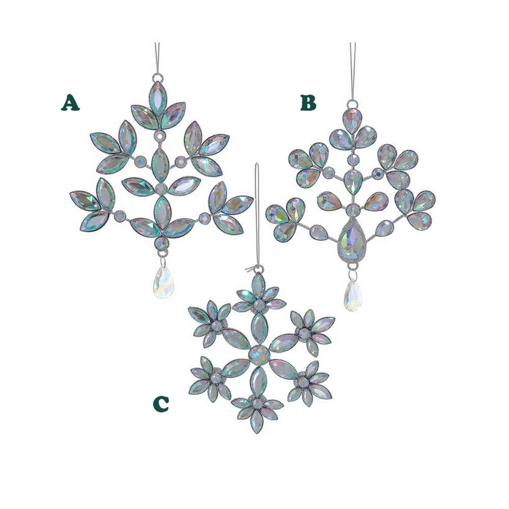 Kurt Adler, Metal Opalescent Stone Ornament, Assorted & Sold Separately