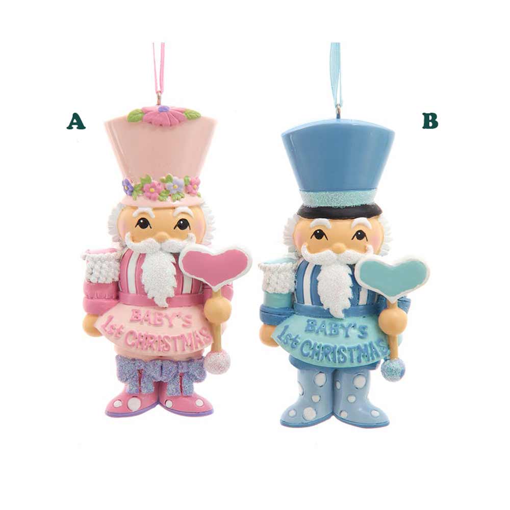 Kurt Adler, Baby's 1st Nutcracker Boy/Girl Ornament, Assorted & Sold Separately