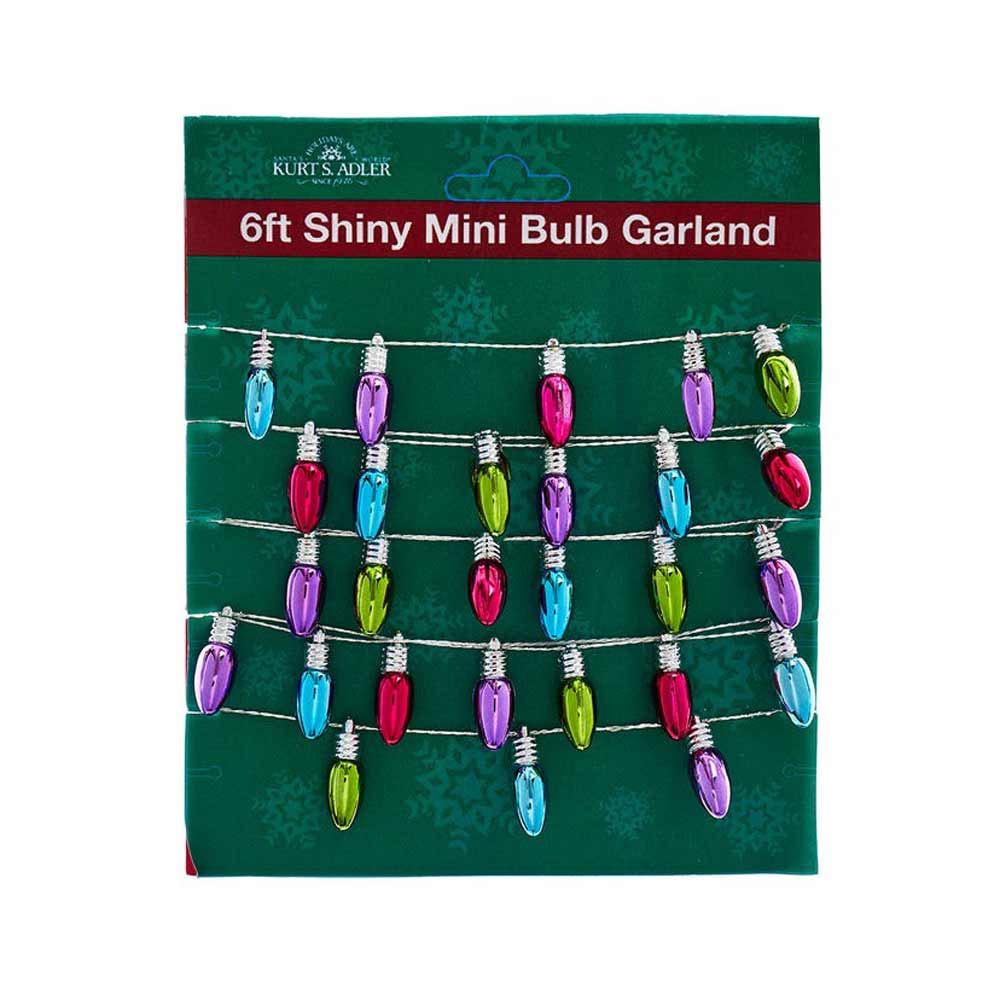Kurt Adler, Mini Shiny Bulb Garland, 6'