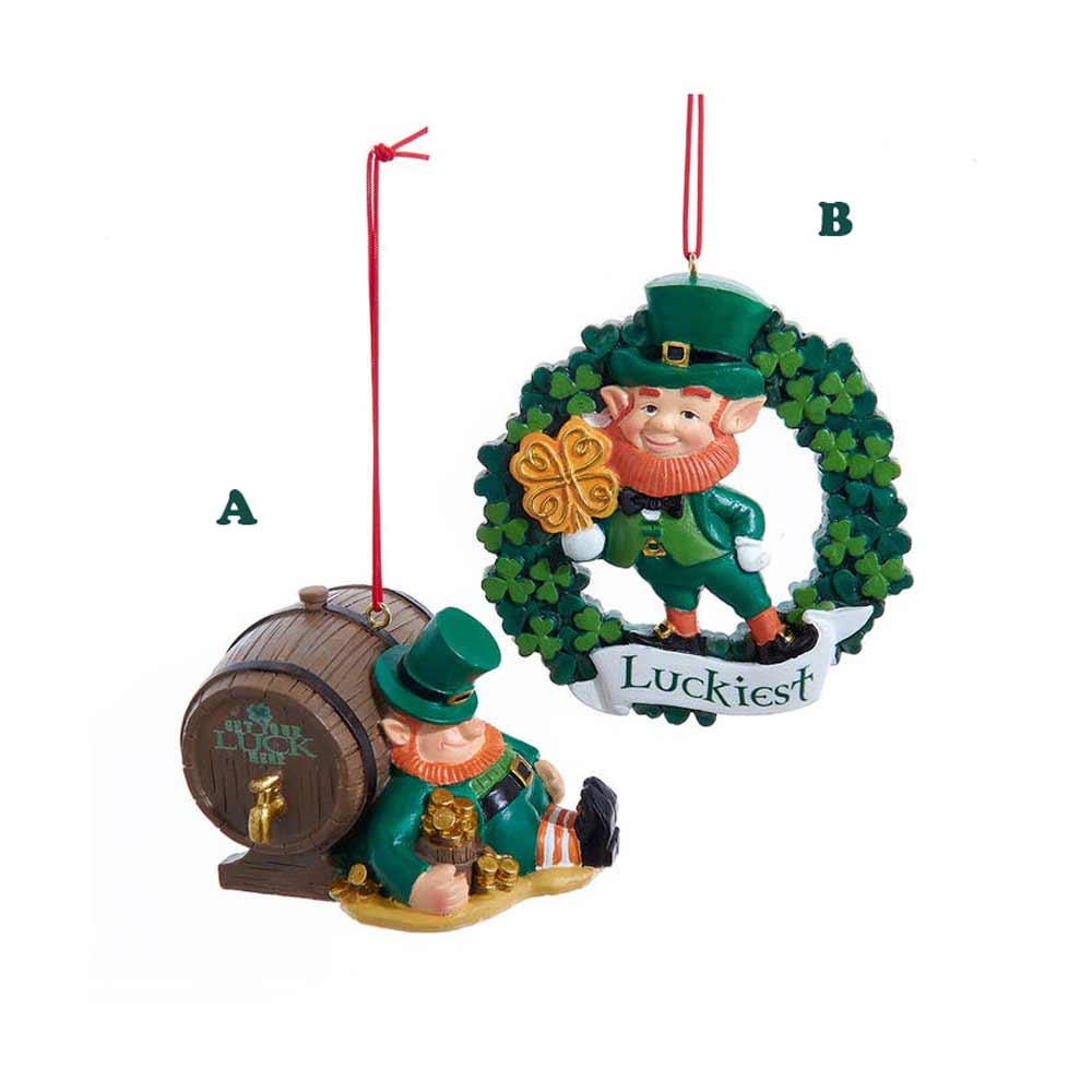 Kurt Adler, Irish Leprechaun Ornament, Assorted & Sold Separately