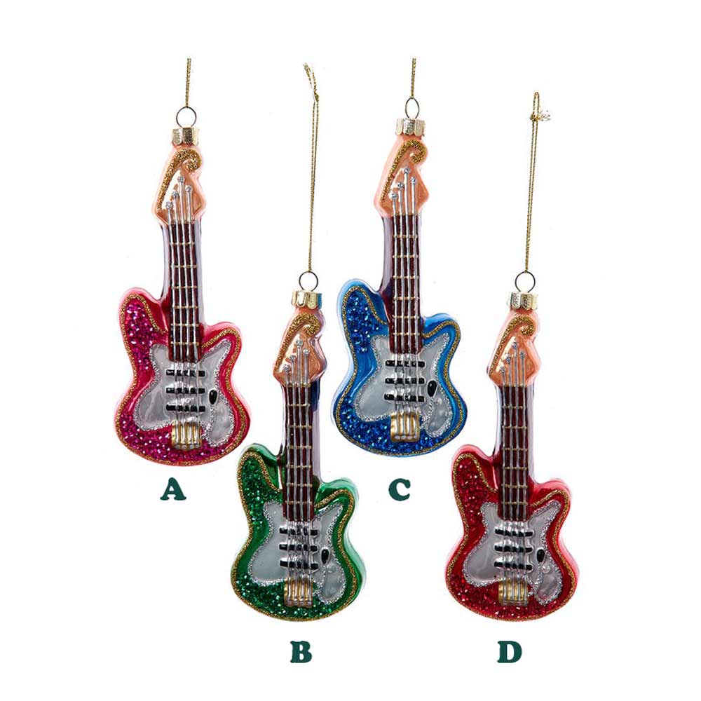 Kurt Adler, Noble Gems Electric Guitar Ornament, Assorted & Sold Separately