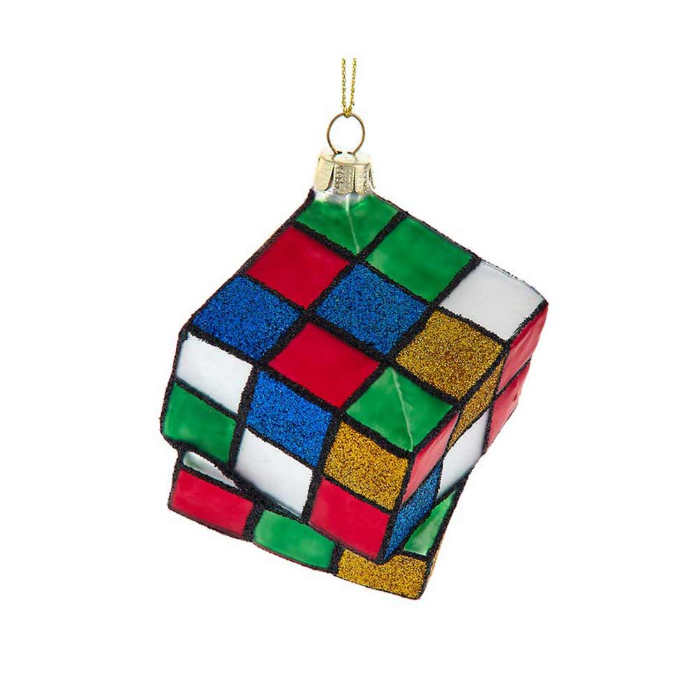 Kurt Adler, Noble Gems Glass Puzzle Cube Ornament