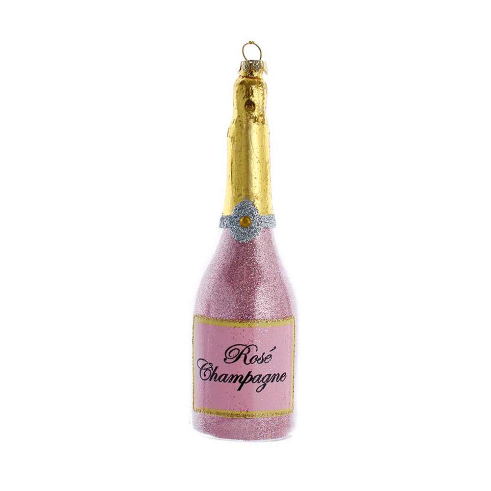 Kurt Adler, Rose Champagne Glass Bottle Ornament