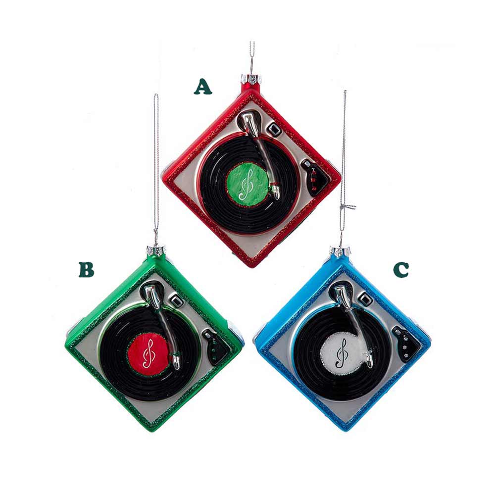 Kurt Adler, Glass Turntable Ornament, Assorted & Sold Separately