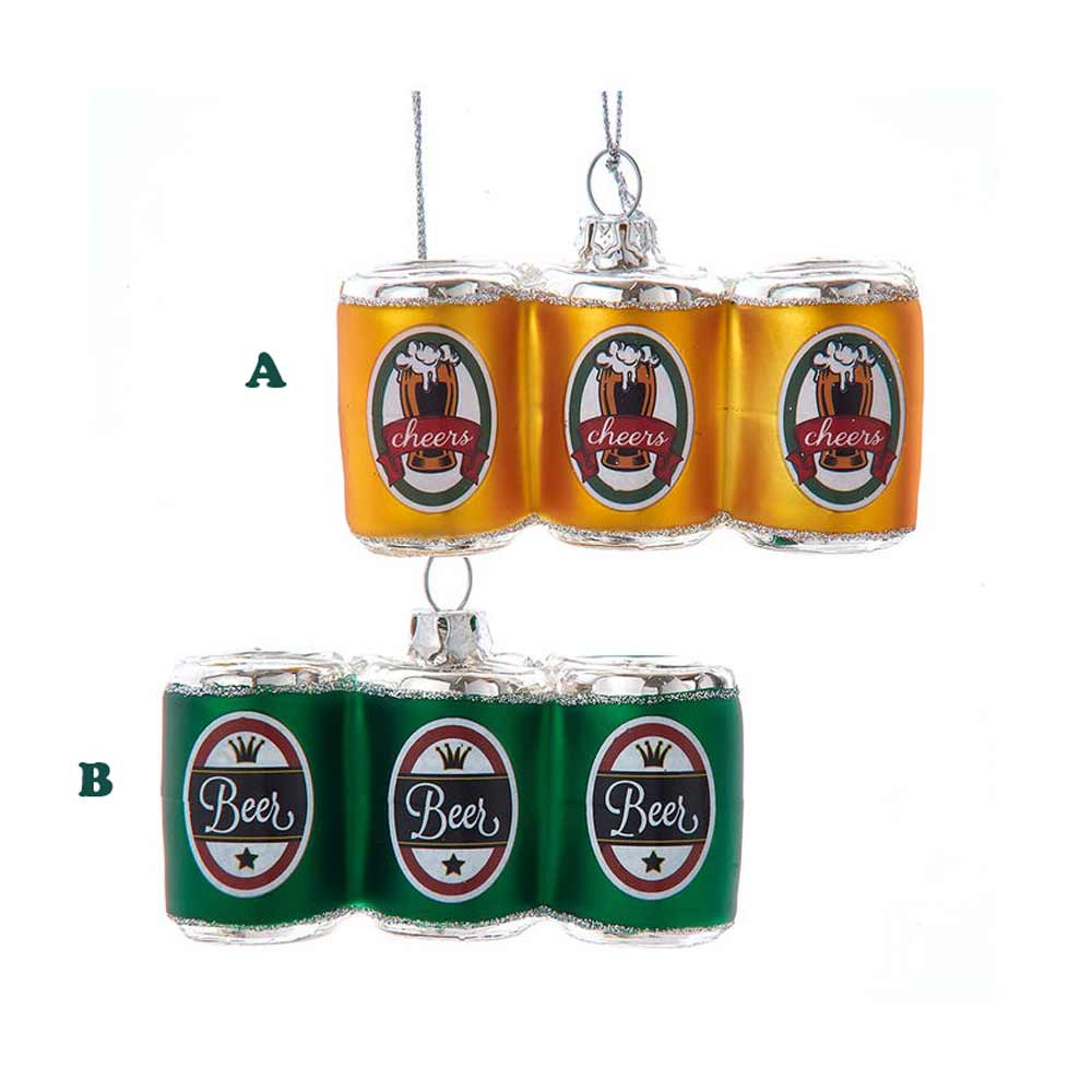 Kurt Adler, Glass Beer Can Ornament, Assorted & Sold Separately