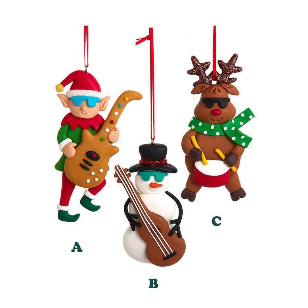 Kurt Adler, Elf/Deer/Snowman Musical Instrument, Assorted & Sold Separately