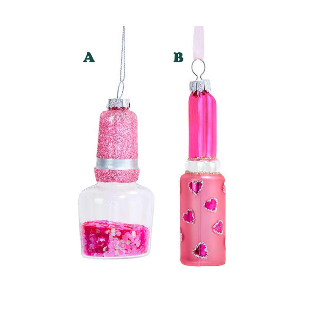 Kurt Adler, Glass Nail polish/Lipstick Ornament, Assorted & Sold Separately