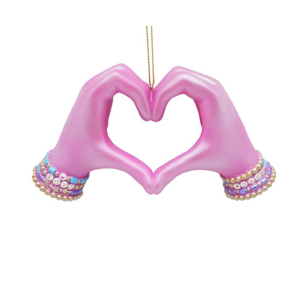 Kurt Adler, Pink Heart Hand Ornament