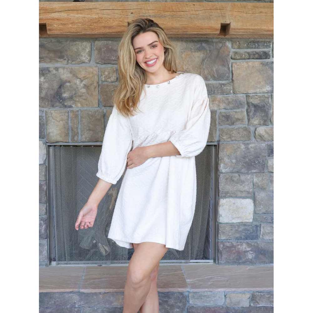 Simply Southern, Quilted Dress, Vanilla, XXL