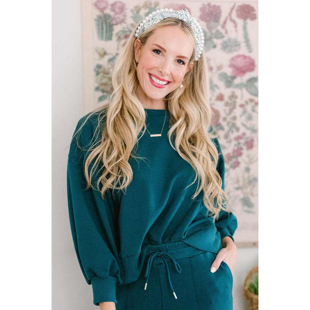 Mary Square, Millie Sweatshirt, Spruce