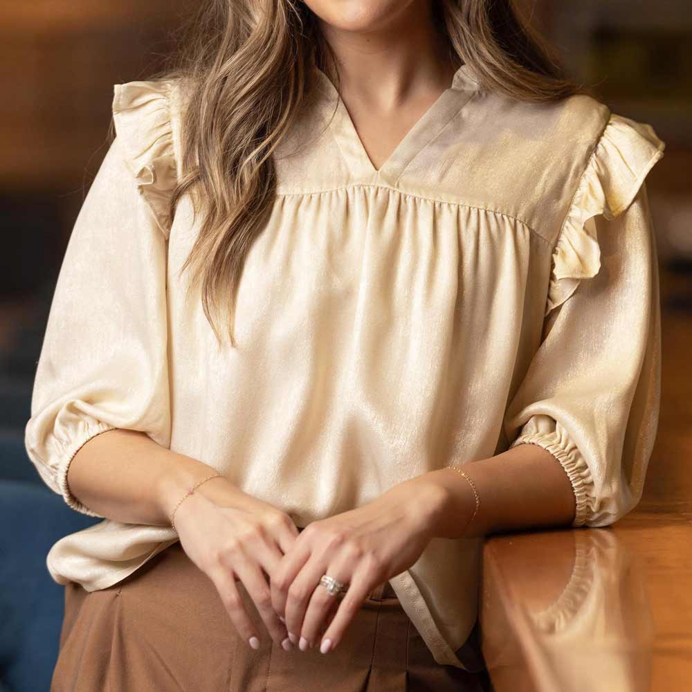 Michelle Mcdowell, Frosted Parker Top, Champagne