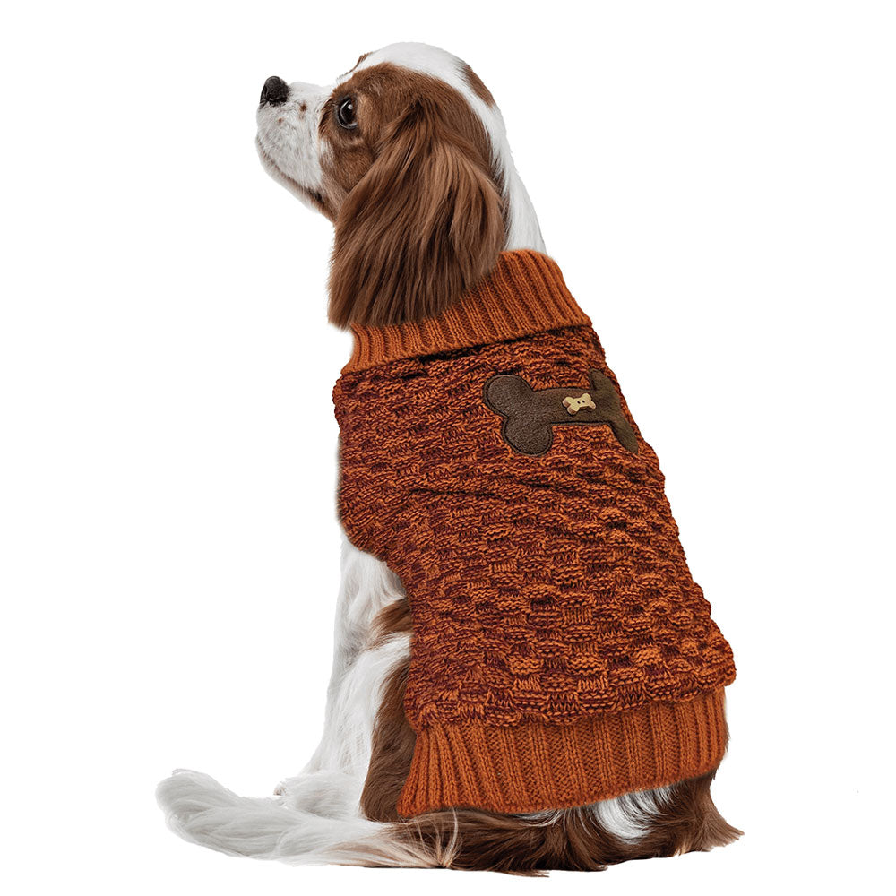 Ethical Pet, Bone Accent Sweater, Orange