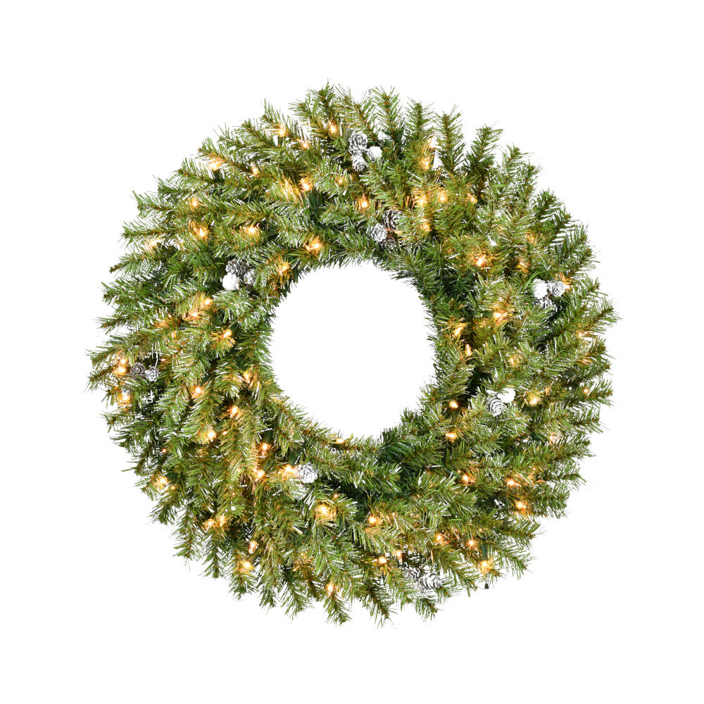 Direct Export, Silver Stone Multi Color LED Wreath, 30"