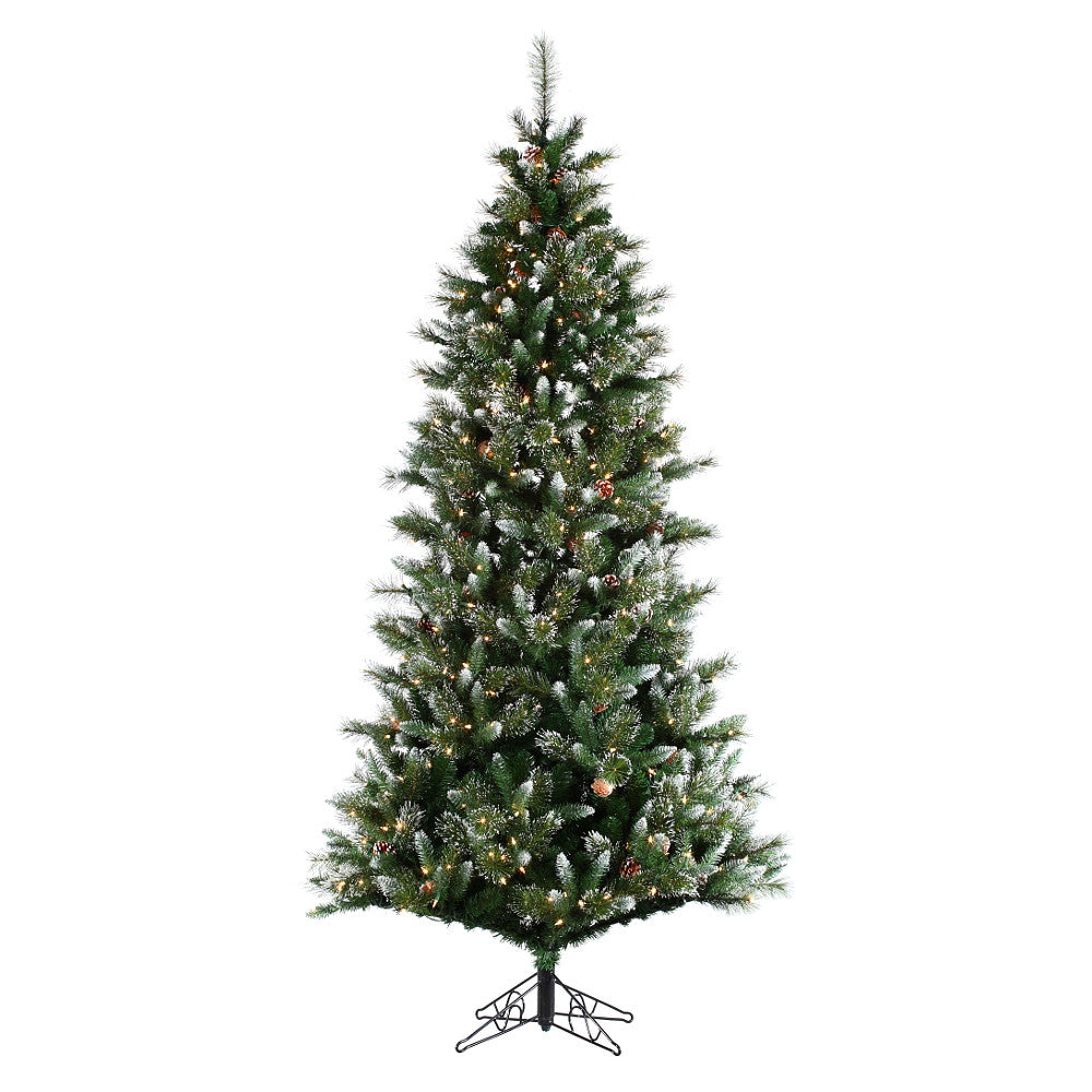Direct Export, 4.5ft. Slim Mix Snow Pine Tree, Warm White LED
