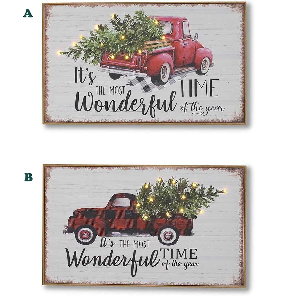 Gerson, Holiday Truck Wood Décor, Battery Operated, Assorted & Sold Separately