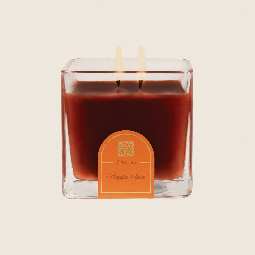 Aromatique, Pumpkin Spice - Cube Glass Candle, 12oz.