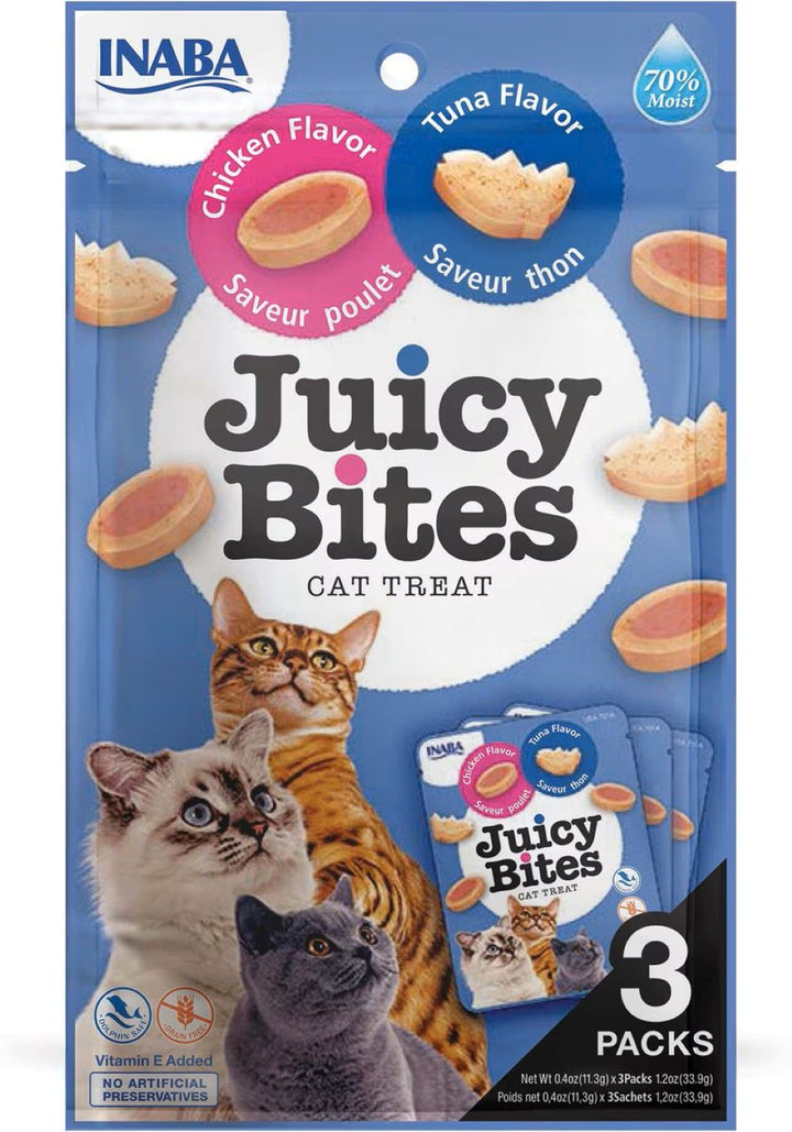 Inaba, Juicy Bites Tuna & Chicken Soft & Chewy Cat Treats, 0.4-oz pouch, 3 count