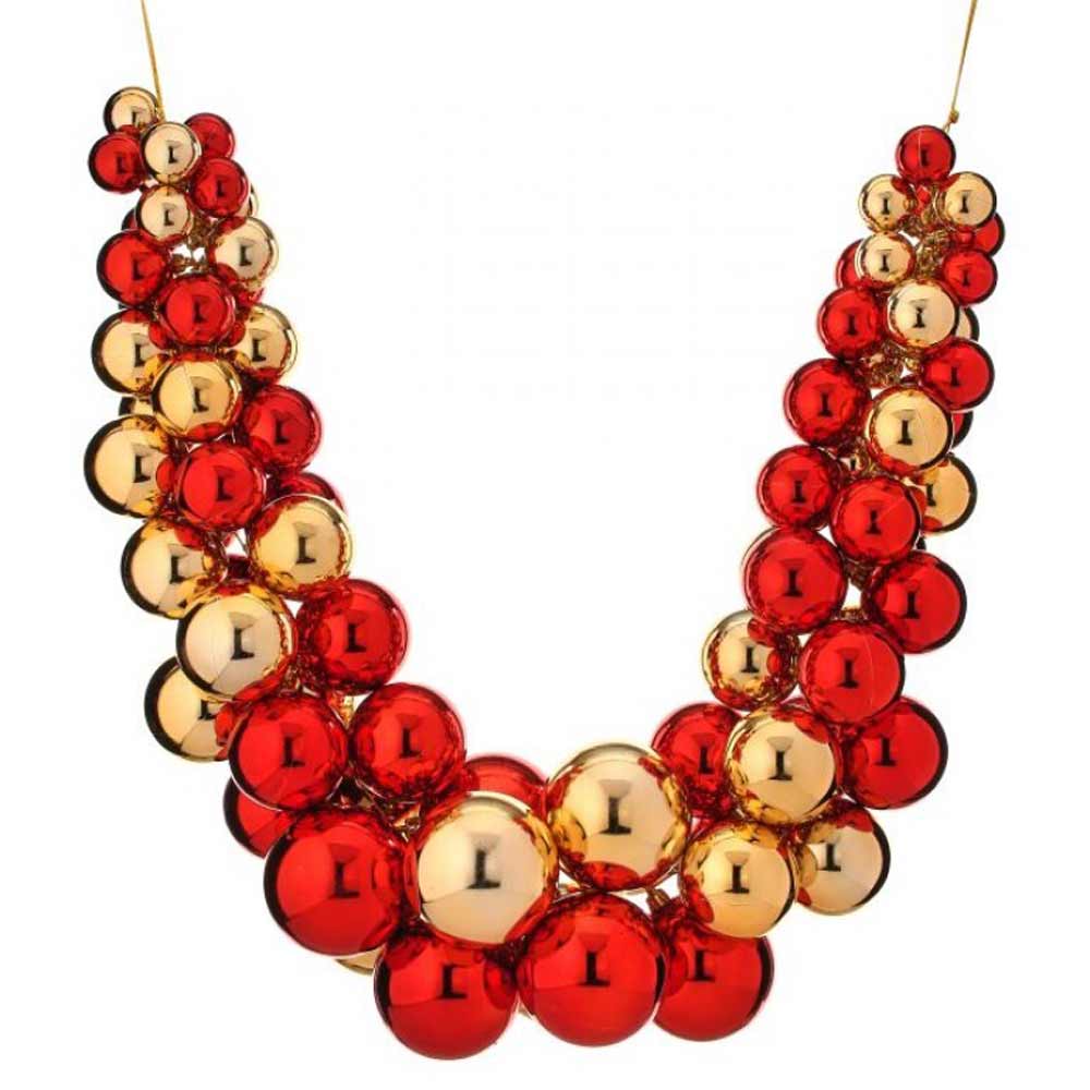 Regency, Red & Gold Mixed Ball Swag Garland, 52"