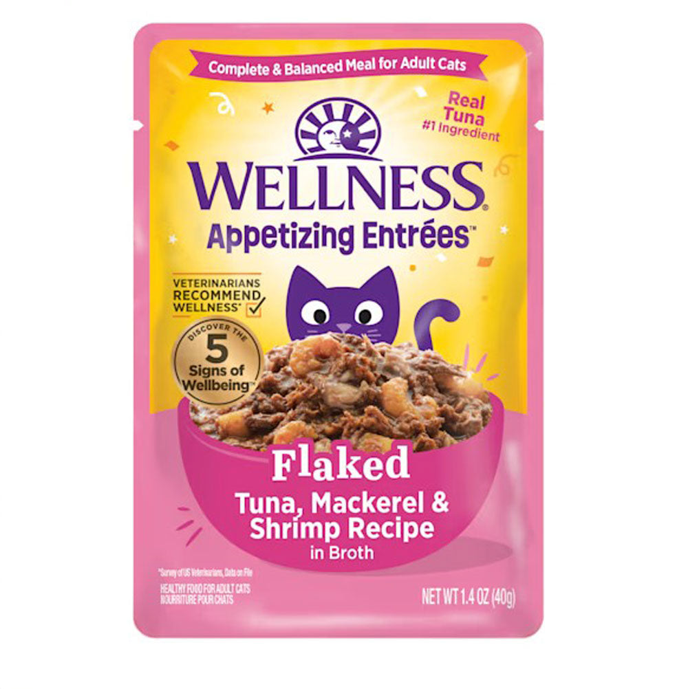 Wellness, Appetizing Entrées Flaked Tuna/ Tilapia in Broth Recipe, 1.4 oz.