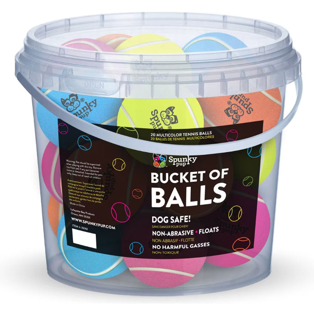 Spunky Pup, Bucket of Balls, 20pk