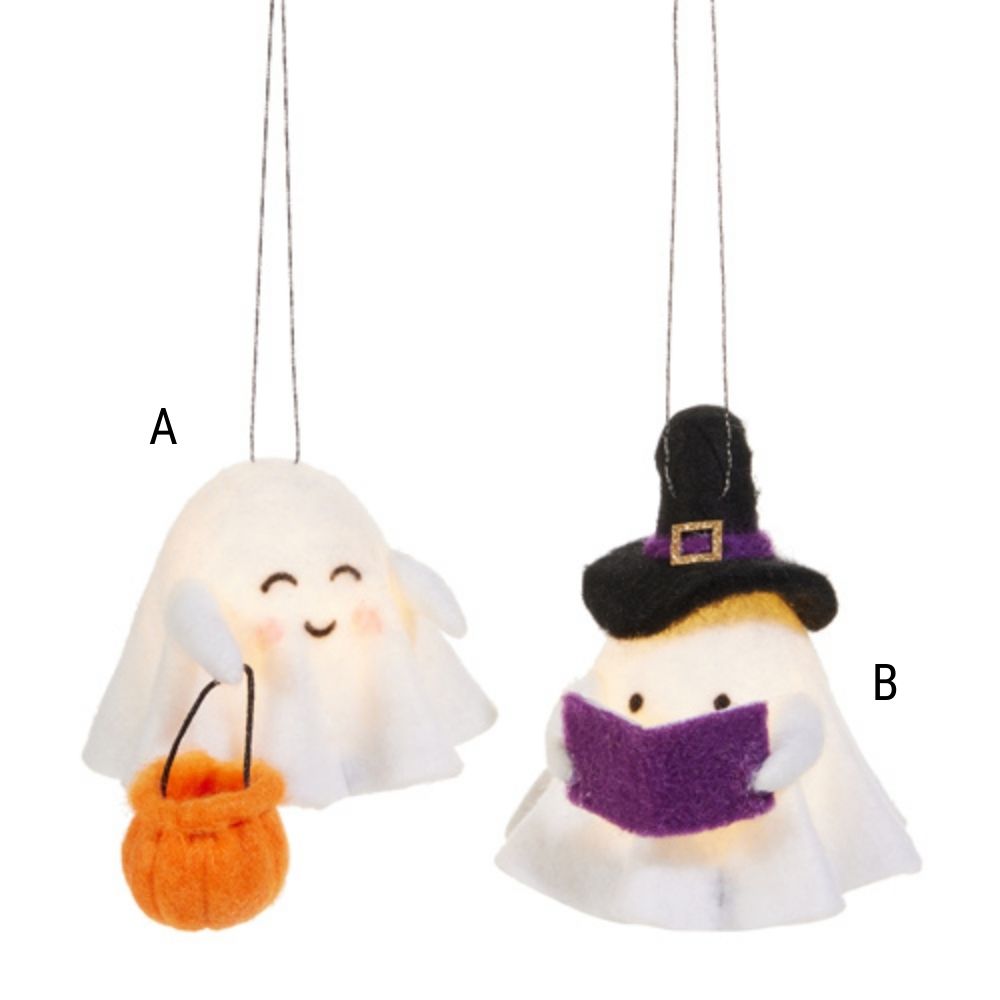 Lighted Felt Ghost 8.5", Assorted and Sold Separately