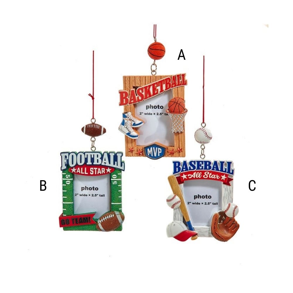 Sports Photo Frame Ornament, Assorted and Sold Separately