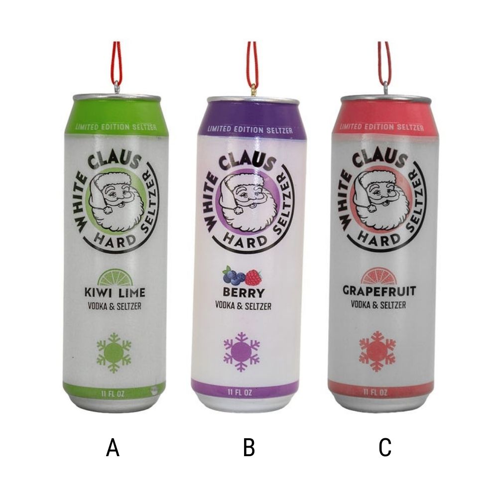 White Claus Hard Seltzer Ornament, Assorted and Sold Separately