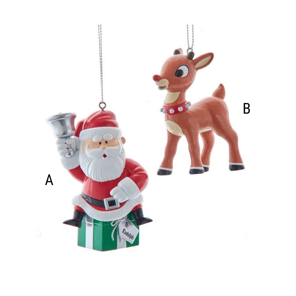 Rudolph/Santa Blow Mold Ornament, Assorted and Sold Separately