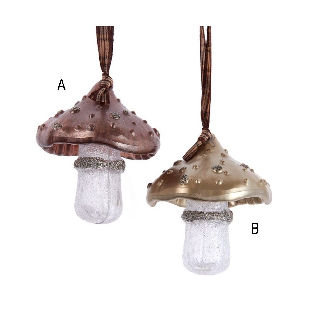 Rustic Glam Mushroom Ornament, Assorted and Sold Separately