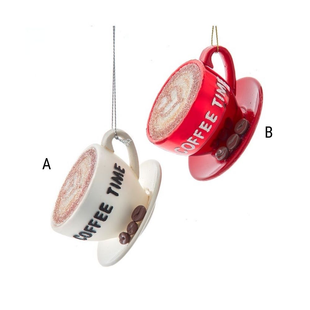 Red or White Coffee Cup Ornament, Assorted and Sold Separately