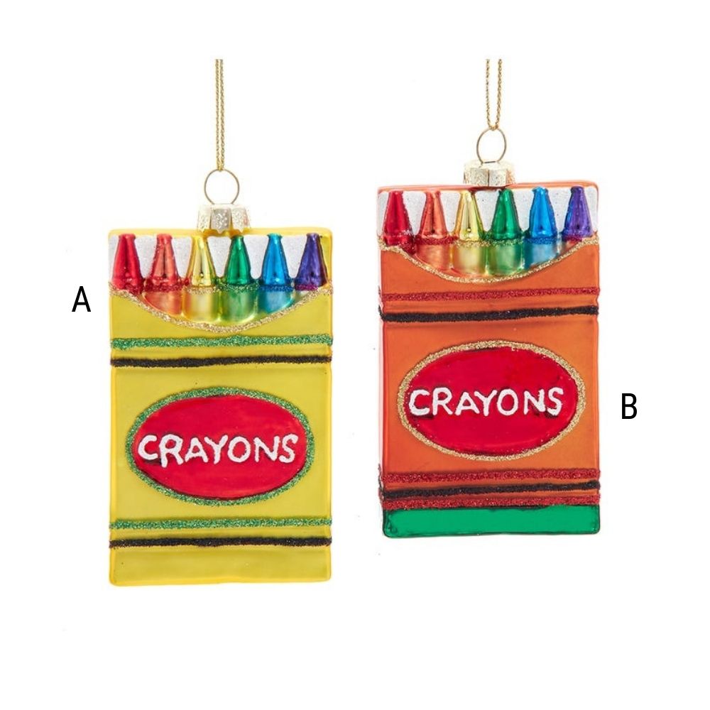 Glass Crayon Box Ornament, Assorted and Sold Separately