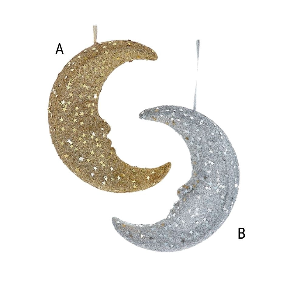 Sequin Moon Ornament, Assorted and Sold Separately
