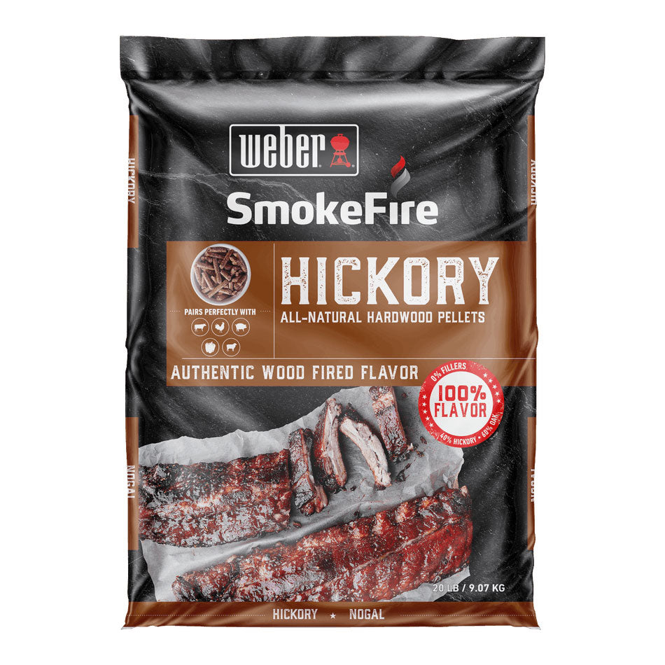 Weber SmokeFire Hickory All-Natural Hardwood Pellets, 20 lb. Bag